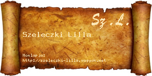 Szeleczki Lilla névjegykártya